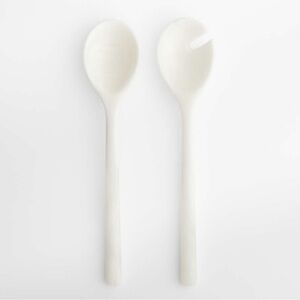 Crate & Barrel Naya White Resin Salad Servers, Set of 2